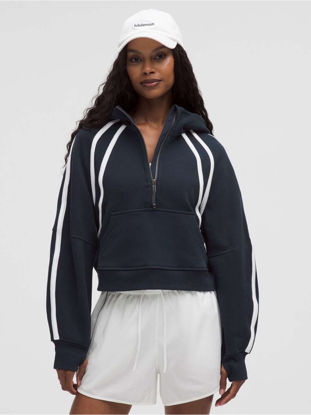 lululemon athletica Scuba Oversized Half Zip Hoodie with White Trim